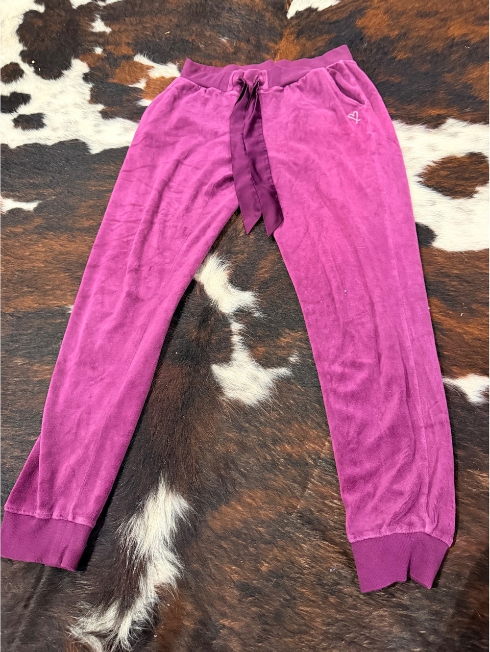 Victoria's Secret Pink Y2K Velvet Lounge Pants with Satin Tie